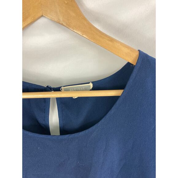 Pleione Dark Blue Short Sleeve Blouse Size Large - Picture 2 of 3